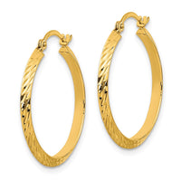 Thumbnail for 14K Polished Diamond-Cut Hoop Earrings