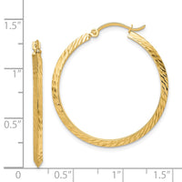 Thumbnail for 14K Polished Diamond-Cut Hoop Earrings