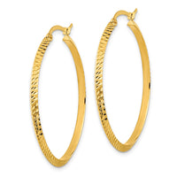 Thumbnail for 14K Polished Diamond-Cut Hoop Earrings