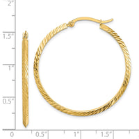 Thumbnail for 14K Polished Diamond-Cut Hoop Earrings