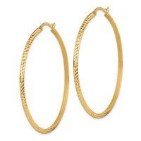 Thumbnail for 14K Polished Diamond-Cut Hoop Earrings