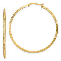 Thumbnail for 14K Polished Diamond-Cut Hoop Earrings