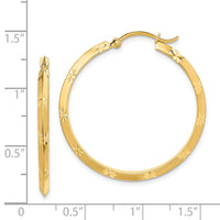 Thumbnail for 14K Polished Diamond-Cut Hoop Earrings