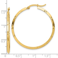 Thumbnail for 14K Polished Diamond-Cut Hoop Earrings