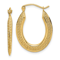 Thumbnail for 14k Textured Stamped Hoop Earrings