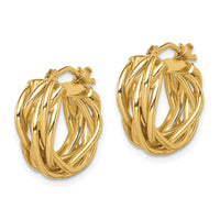 Thumbnail for 14k Polished Braided Hoop Earrings