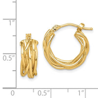 Thumbnail for 14k Polished Braided Hoop Earrings