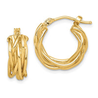 Thumbnail for 14k Polished Braided Hoop Earrings