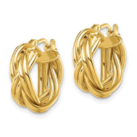Thumbnail for 14k Polished Braided Hoop Earrings