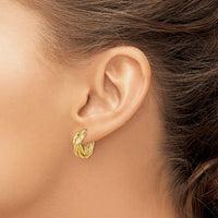 Thumbnail for 14k Polished Braided Hoop Earrings