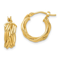 Thumbnail for 14k Polished Braided Hoop Earrings