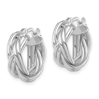Thumbnail for 14k White Polished Braided Hoop Earrings