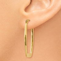 Thumbnail for 14k Polished 2.25mm Rectangle Hoop Earrings