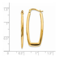 Thumbnail for 14k Polished 2.25mm Rectangle Hoop Earrings