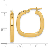 Thumbnail for 14K Square Tube Hollow Hoop Earrings