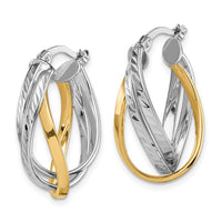 Thumbnail for 14K Two Tone Hoop Earrings