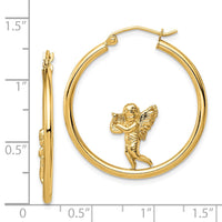 Thumbnail for 14k with Angel Hoop Earrings
