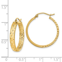 Thumbnail for 14k Satin and Polished Diamond-cut In/Out Hoop Earrings