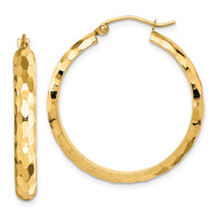 Thumbnail for 14k Diamond-cut Hoop Earrings