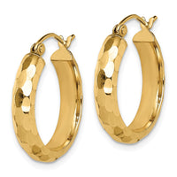 Thumbnail for 14k Diamond-cut Hoop Earrings