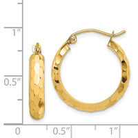 Thumbnail for 14k Diamond-cut Hoop Earrings