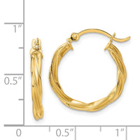 Thumbnail for 14K Polished Twisted 2.5mm Hoop Earrings