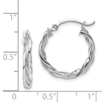 Thumbnail for 14K Polished Twisted 2.5mm Hoop Earrings