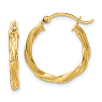 Thumbnail for 14K Polished Twisted 2.5mm Hoop Earrings