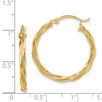 Thumbnail for 14K Polished Twisted 2.5mm Hoop Earrings