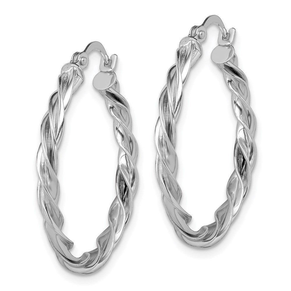 14K Polished Twisted 2.5mm Hoop Earrings