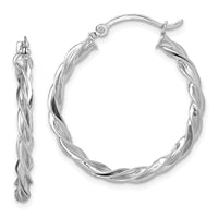 Thumbnail for 14K Polished Twisted 2.5mm Hoop Earrings