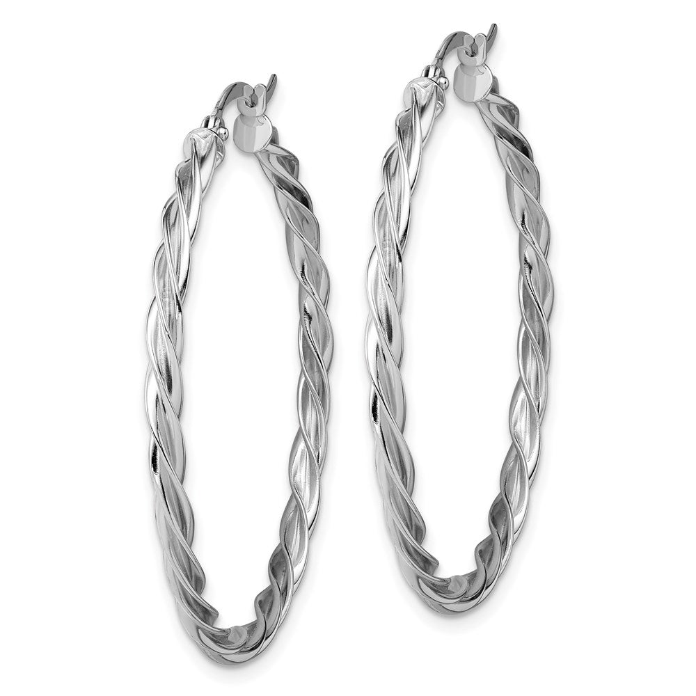 14K Polished Twisted 2.5mm Hoop Earrings