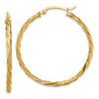 Thumbnail for 14K Polished Twisted 2.5mm Hoop Earrings
