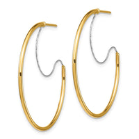 Thumbnail for 14K 1.5x35mm Polished with D/C wire Hoop Earrings