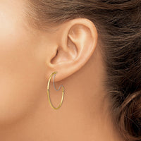 Thumbnail for 14K 1.5x35mm Polished with D/C wire Hoop Earrings