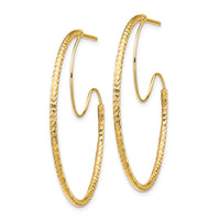 Thumbnail for 14K 1.5x35mm D/C with Polished wire Hoop Earrings