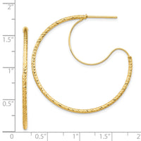 Thumbnail for 14K 1.5x35mm D/C with Polished wire Hoop Earrings