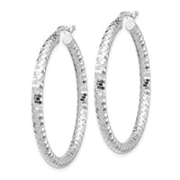 Thumbnail for 14K 3x30mm Diamond-cut Hoop Earrings