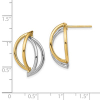 Thumbnail for 14k w/ White Rhodium Double Half Circle Wire Post Earrings