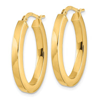 Thumbnail for 14k Polished Square Tube Oval Hoop Earrings