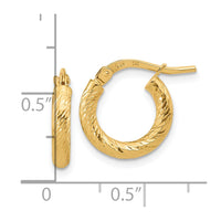Thumbnail for 14k Polished and Diamond-cut 2.4mm Hoop Earrings