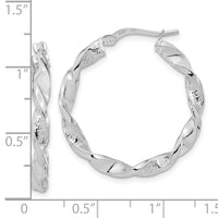 Thumbnail for 14k Polished and Textured Twisted Hoop Earrings