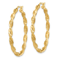 Thumbnail for 14K Polished and Textured Twisted Hoop Earrings