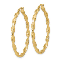 Thumbnail for 14K Polished and Textured Twisted Hoop Earrings