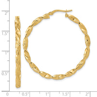 Thumbnail for 14K Polished and Textured Twisted Hoop Earrings