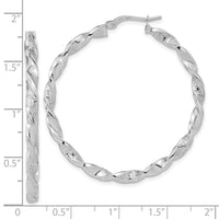Thumbnail for 14K Polished and Textured Twisted Hoop Earrings