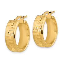 Thumbnail for 14k Polished Textured Hoop Earrings