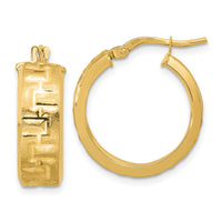 Thumbnail for 14k Polished Textured Hoop Earrings