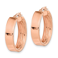 Thumbnail for 14K Polished and Textured Inside Hoop Earrings