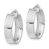 Thumbnail for 14K Polished and Textured Inside Hoop Earrings